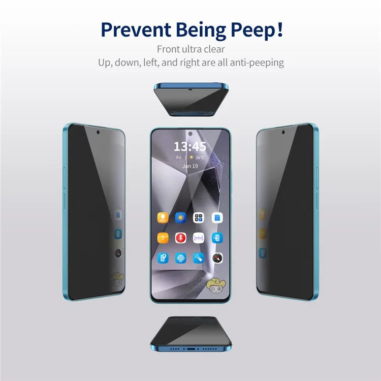ENKAY HAT PRINCE 5Pcs For Samsung Galaxy S24 Ultra Anti-Spy Screen Protector Silk Printing Black Edge