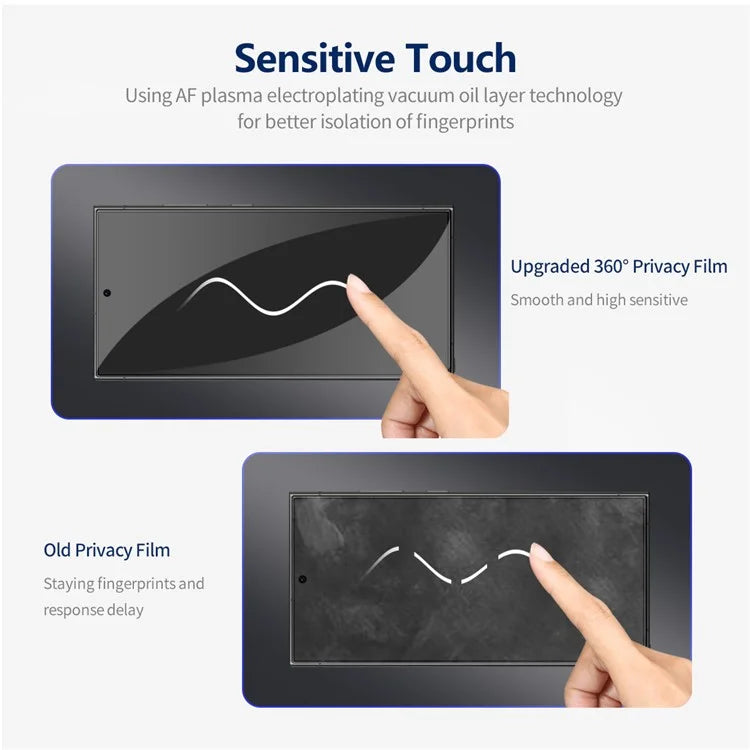 ENKAY HAT PRINCE 5Pcs For Samsung Galaxy S24 Ultra Anti-Spy Screen Protector Silk Printing Black Edge