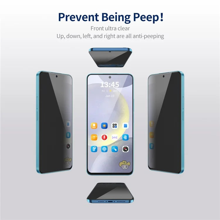 ENKAY HAT PRINCE 5Pcs For Samsung Galaxy S23+ Silk Printing Anti-Spy Full Cover Screen Protector