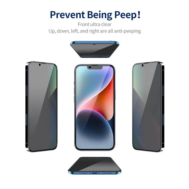 ENKAY HAT PRINCE For iPhone 14 Plus Anti-Spy Screen Protector HD Clear Full Cover Silk Printing