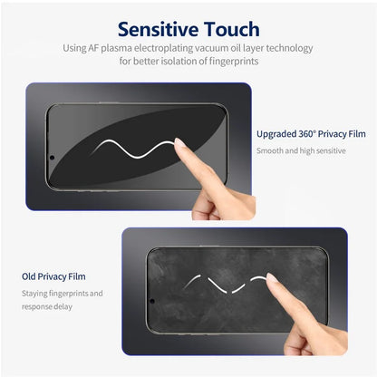 ENKAY HAT PRINCE For iPhone 14 Plus Anti-Spy Screen Protector HD Clear Full Cover Silk Printing