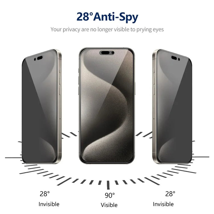 ENKAY HAT PRINCE 5Pcs For iPhone 15 Pro Max Anti-peep Screen Protector Full Glue Silk Printing Film