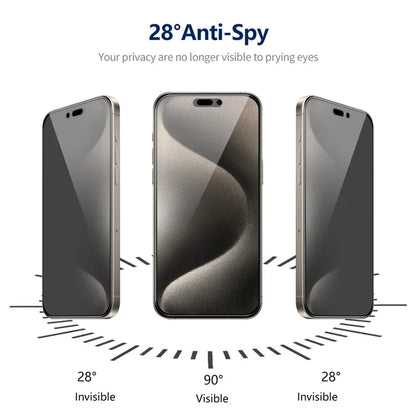 ENKAY HAT PRINCE 5Pcs For iPhone 15 Pro Max Anti-peep Screen Protector Full Glue Silk Printing Film