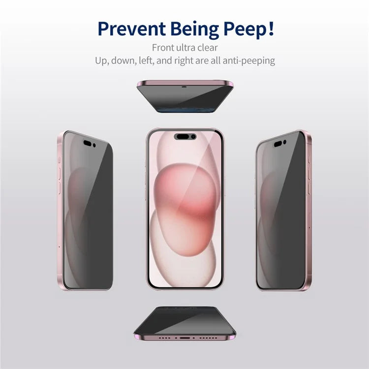 ENKAY HAT PRINCE 2Pcs For iPhone 15 Anti-Spy Film 9H Scratch-proof Screen Protector