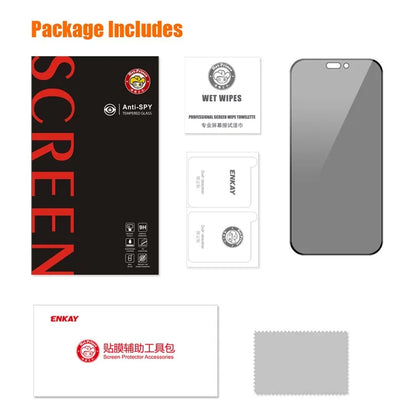 ENKAY HAT PRINCE For iPhone 15 Silk Printing Film Anti-peep Anti-fingerprint Screen Protector