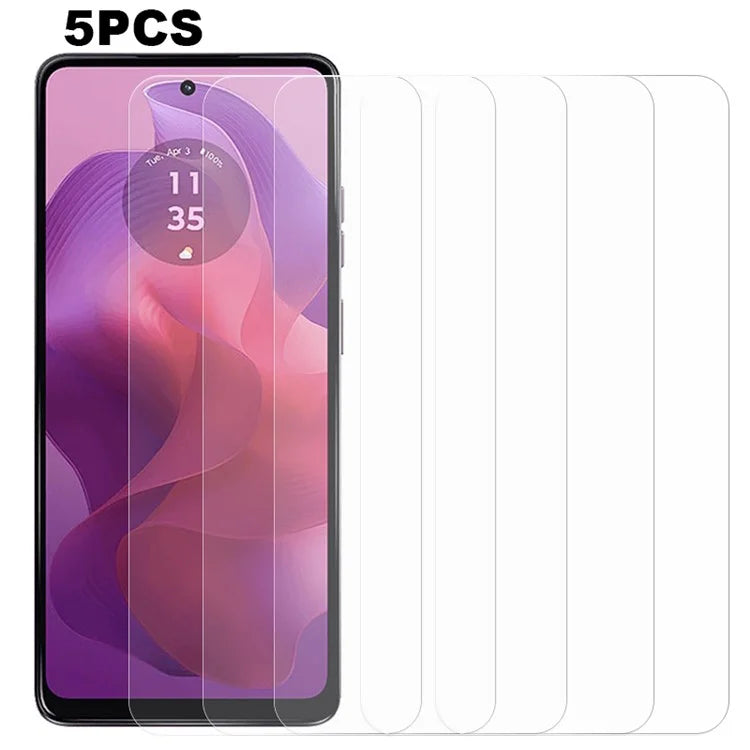 5PCS For Motorola Moto Moto G24 4G / G04 4G Tempered Glass Screen Protector 2.5D 0.3mm Anti-explosion Film