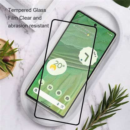 AMORUS 2Pcs For Google Pixel 8a Silk Printing Screen Protector Full Glue Tempered Glass Film