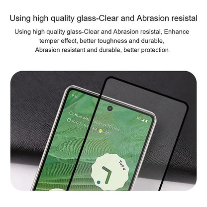 AMORUS 2Pcs For Google Pixel 8a Silk Printing Screen Protector Full Glue Tempered Glass Film