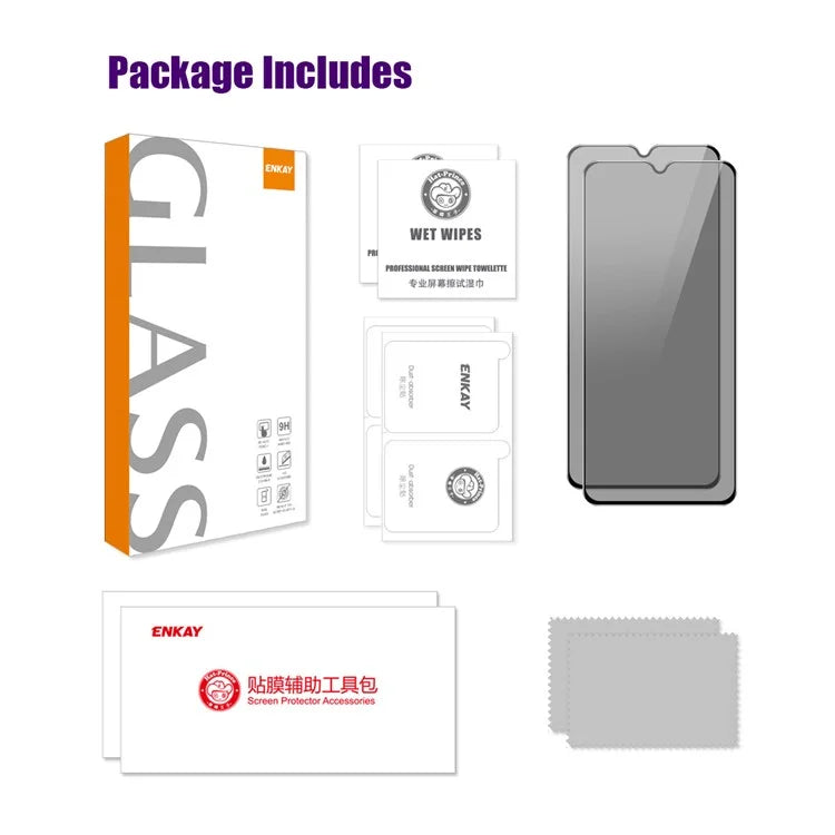 ENKAY HAT PRINCE 2Pcs For Xiaomi Redmi A3 Anti-Peep Full Screen Protector Silk Printing HD Clear Film