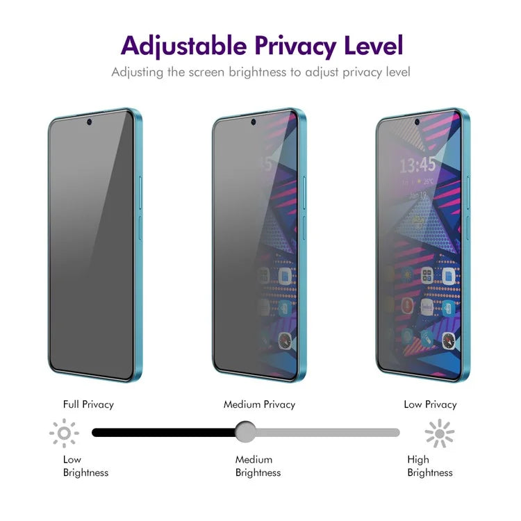 ENKAY HAT PRINCE 2Pcs for Motorola Moto G04 4G / G24 4G Anti-spy Film Anti-glare Silk Printing Screen Protector
