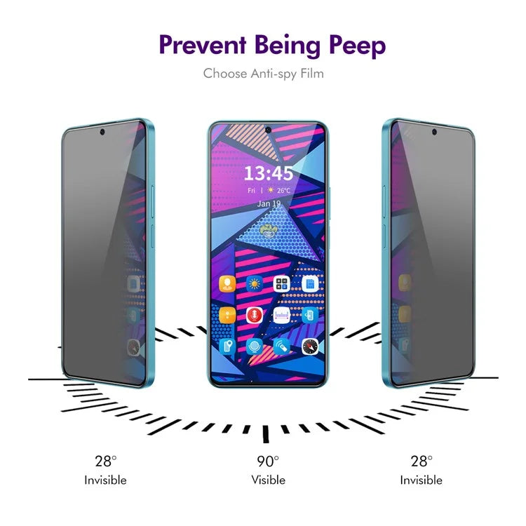 ENKAY HAT PRINCE for Motorola Moto G04 4G / G24 4G Film 28-degree Privacy Anti-explosion Full Screen Protector