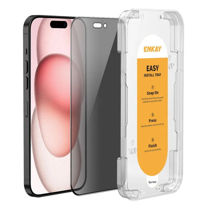 ENKAY HAT PRINCE For iPhone 15 Screen Protector Silk Printing Film Easy to Install Anti-Spy
