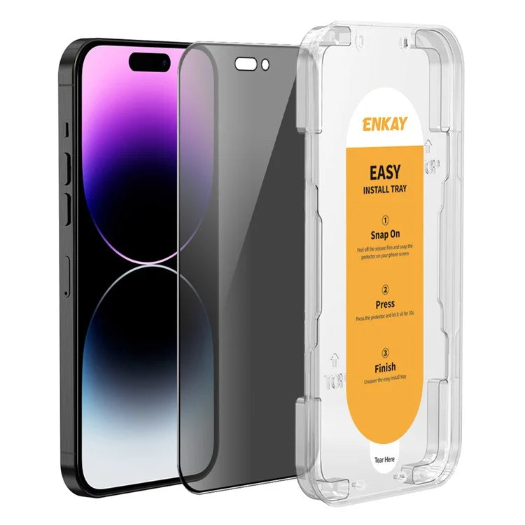 ENKAY HAT PRINCE For iPhone 14 Pro Anti-Spy Screen Protector Full Coverage High Aluminium-silicon Glass Film