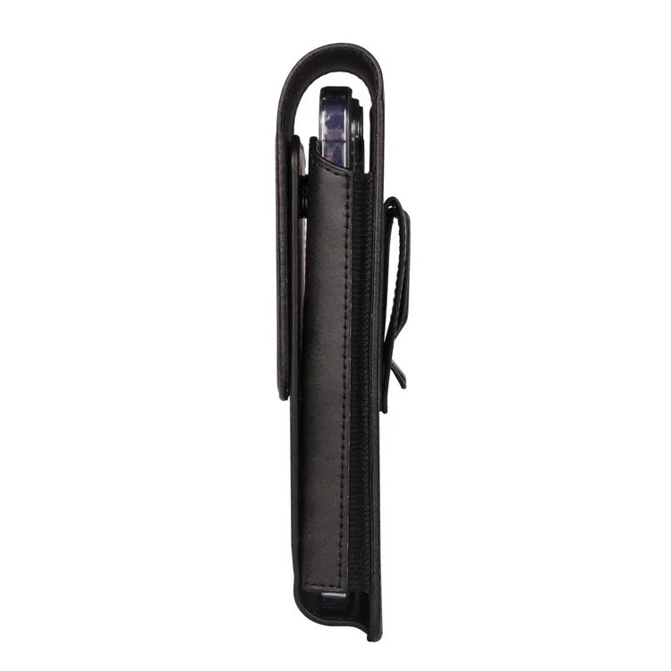 7.2 inch Leather Phone Holster Magnetic Closure Vertical Waist Cell Phone Pouch