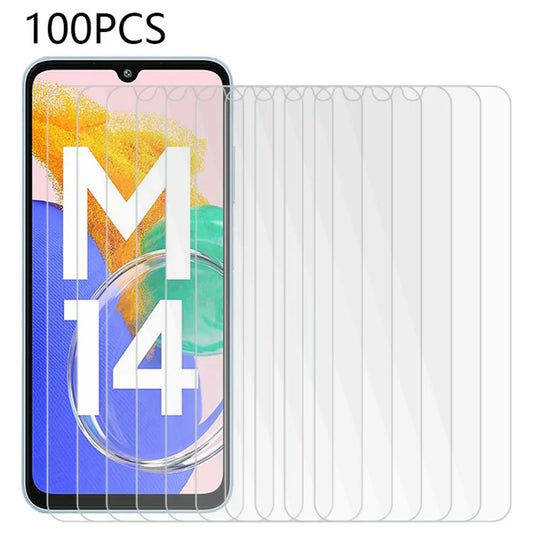 100Pcs for Samsung Galaxy M14 4G Screen Protector High Clarity Sensitive Touch Tempered Glass Film