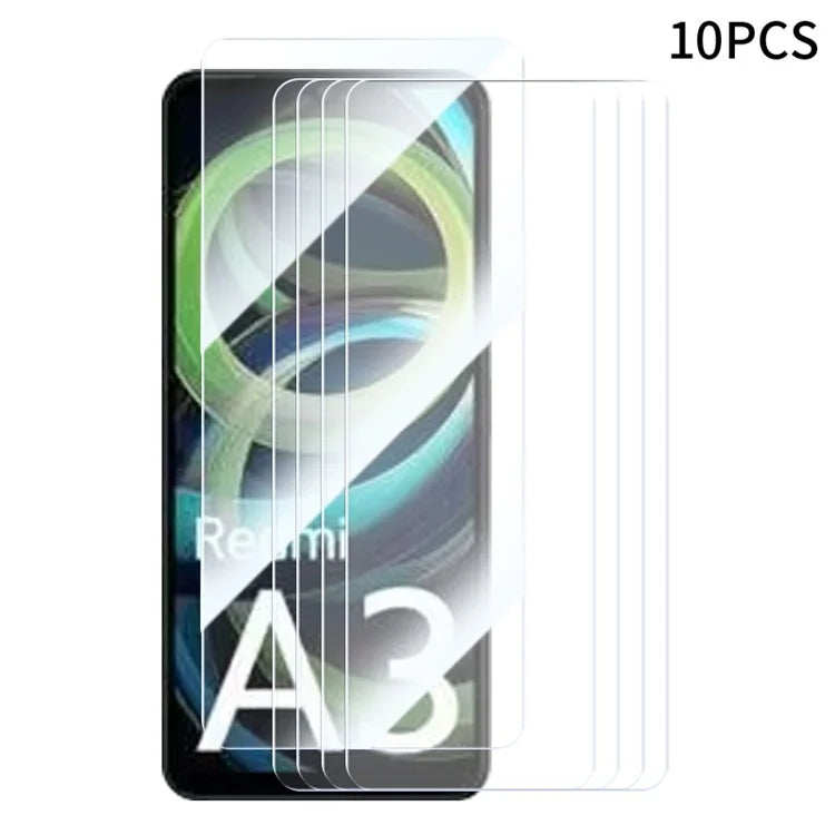 RURIHAI 10Pcs For Xiaomi Redmi A3+ Screen Protector Clear 9H Hardness High Aluminium-silicon Glass Film