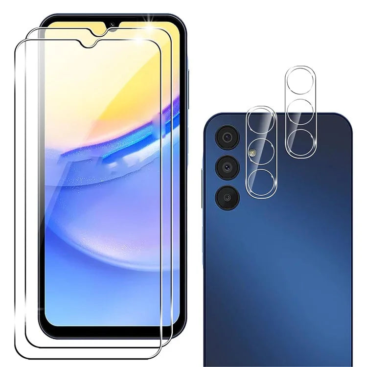 2Pcs For Samsung Galaxy S23 FE Screen Protector High Clarity Tempered Glass Film with Camera Lens Film