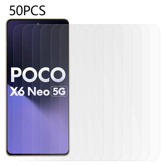 50PCS For Xiaomi Poco X6 Neo 5G Film Scratch Resistant Tempered Glass Screen Protector 2.5D 0.3mm
