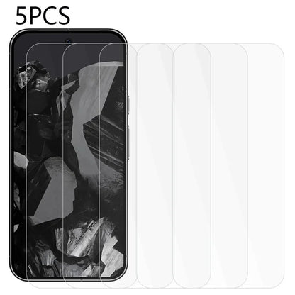 5PCS For Google Pixel 9 Pro Screen Protector 2.5D Arc Edge Tempered Glass HD Clear Film
