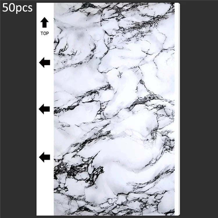 50Pcs / Pack Marble Grain Series Back Film Protector 18x10.5cm PVC Decorative Sticker for Cutting Machine1