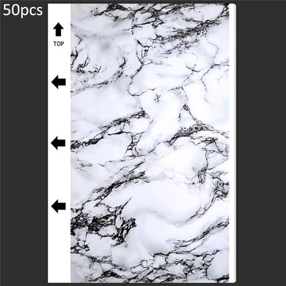 50Pcs / Pack Marble Grain Series Back Film Protector 18x10.5cm PVC Decorative Sticker for Cutting Machine1