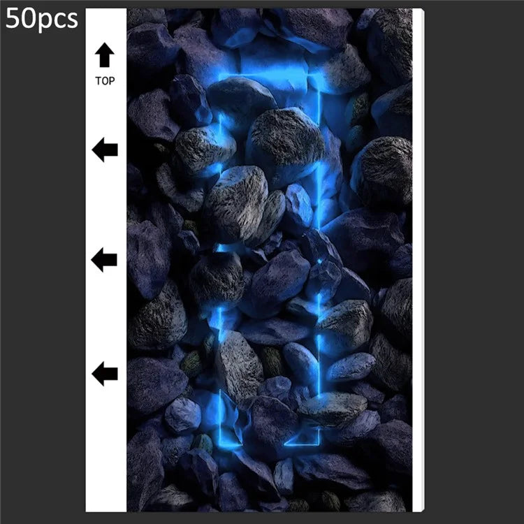 50Pcs / Pack Marble Grain Series Back Film Protector 18x10.5cm PVC Decorative Sticker for Cutting Machine4