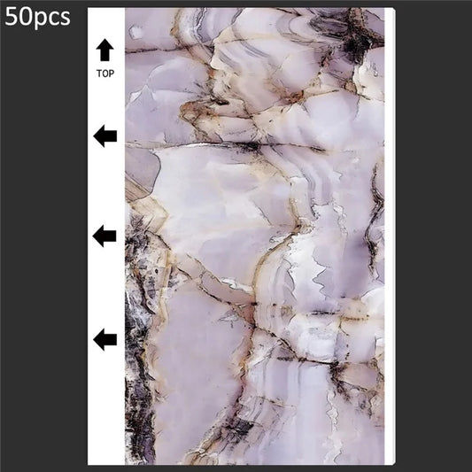 50Pcs / Pack Marble Grain Series Back Film Protector 18x10.5cm PVC Decorative Sticker for Cutting Machine5