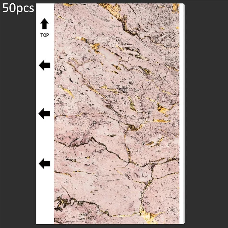 50Pcs / Pack Marble Grain Series Back Film Protector 18x10.5cm PVC Decorative Sticker for Cutting Machine7