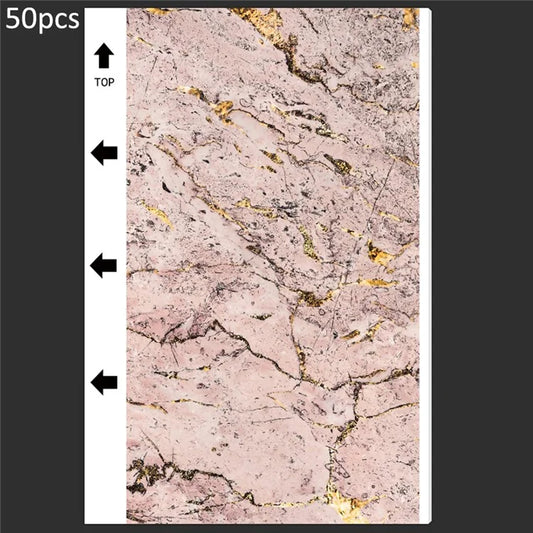 50Pcs / Pack Marble Grain Series Back Film Protector 18x10.5cm PVC Decorative Sticker for Cutting Machine7