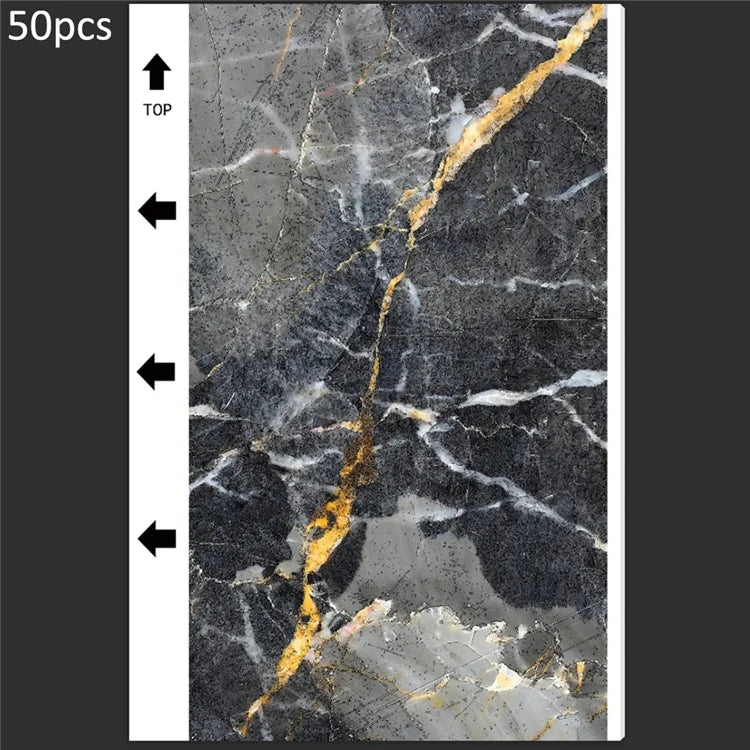 50Pcs / Pack Marble Grain Series Back Film Protector 18x10.5cm PVC Decorative Sticker for Cutting Machine8
