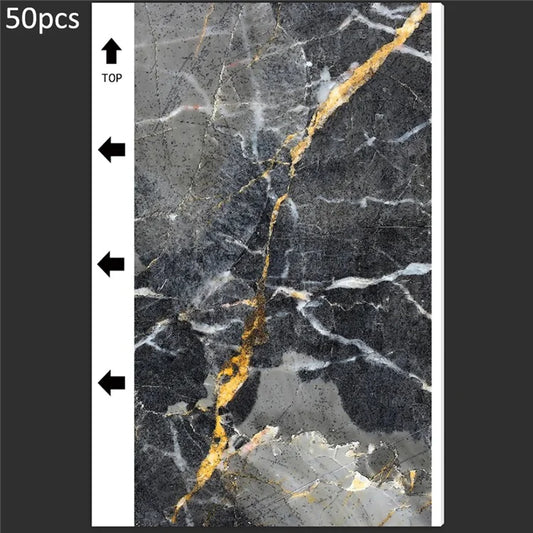 50Pcs / Pack Marble Grain Series Back Film Protector 18x10.5cm PVC Decorative Sticker for Cutting Machine8