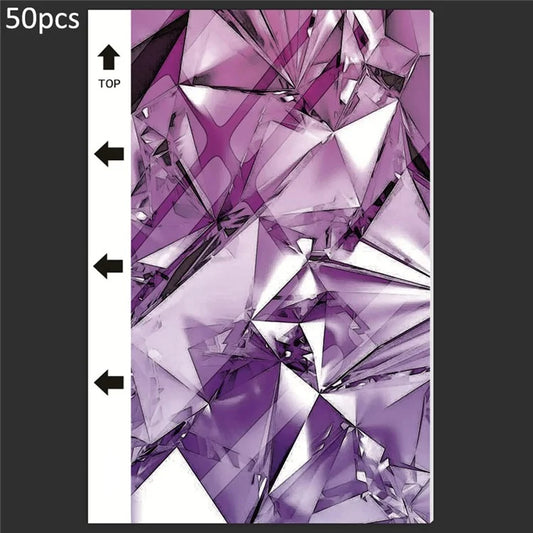 50Pcs / Pack Marble Grain Series Back Film Protector 18x10.5cm PVC Decorative Sticker for Cutting Machine9