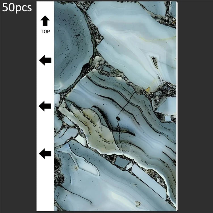 50Pcs / Pack Marble Grain Series Back Film Protector 18x10.5cm PVC Decorative Sticker for Cutting Machine1