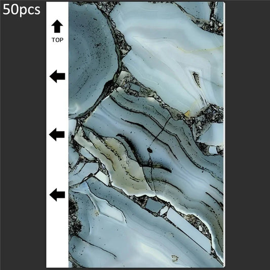 50Pcs / Pack Marble Grain Series Back Film Protector 18x10.5cm PVC Decorative Sticker for Cutting Machine1