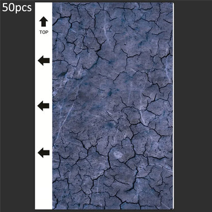 50Pcs / Pack Marble Grain Series Back Film Protector 18x10.5cm PVC Decorative Sticker for Cutting Machine4