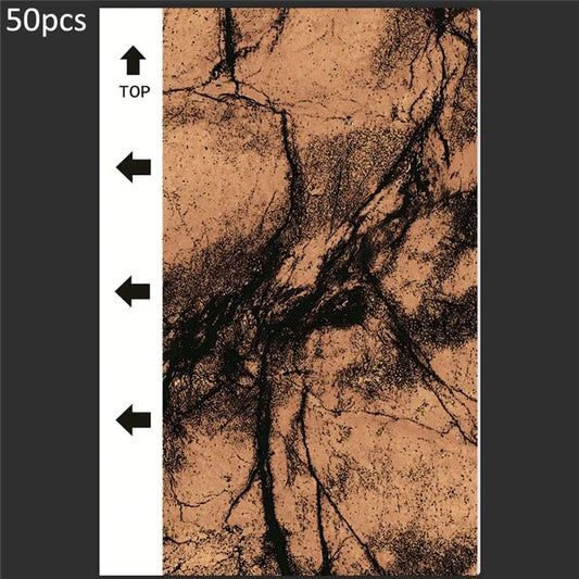 50Pcs / Pack Marble Grain Series Back Film Protector 18x10.5cm PVC Decorative Sticker for Cutting Machine6