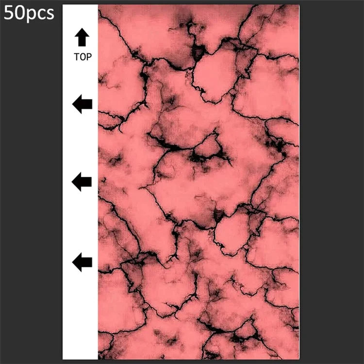 50Pcs / Pack Marble Grain Series Color Back Film for Cutting Machine 18x10.5cm PVC Rear Sticker Sheets