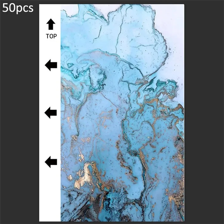 50Pcs / Pack Marble Grain Series Color Back Film for Cutting Machine 18x10.5cm PVC Rear Sticker Sheets