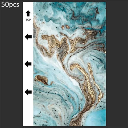 50Pcs / Pack Marble Grain Series Color Back Film for Cutting Machine 18x10.5cm PVC Rear Sticker Sheets