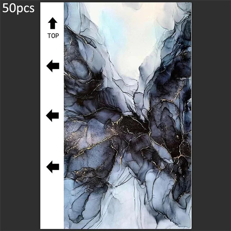 50Pcs / Pack Marble Grain Series Color Back Film for Cutting Machine 18x10.5cm PVC Rear Sticker Sheets