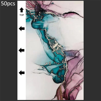50Pcs / Pack Marble Grain Series Color Back Film for Cutting Machine 18x10.5cm PVC Rear Sticker Sheets