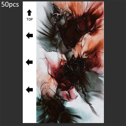 50Pcs / Pack Marble Grain Series Color Back Film for Cutting Machine 18x10.5cm PVC Rear Sticker Sheets