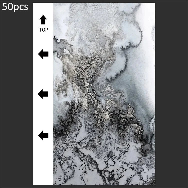 50Pcs / Pack Marble Grain Series Color Back Film for Cutting Machine 18x10.5cm PVC Rear Sticker Sheets