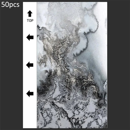 50Pcs / Pack Marble Grain Series Color Back Film for Cutting Machine 18x10.5cm PVC Rear Sticker Sheets