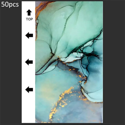 50Pcs / Pack Marble Grain Series Color Back Film for Cutting Machine 18x10.5cm PVC Rear Sticker Sheets