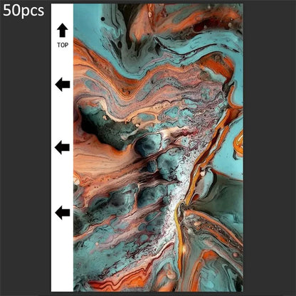 50Pcs / Pack Marble Grain Series Color Back Film for Cutting Machine 18x10.5cm PVC Rear Sticker Sheets