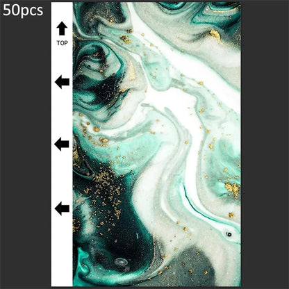 50Pcs / Pack Marble Grain Series Color Back Film for Cutting Machine 18x10.5cm PVC Rear Sticker Sheets
