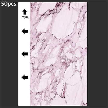 50Pcs / Pack Marble Grain Series Color Back Film for Cutting Machine 18x10.5cm PVC Rear Sticker Sheets