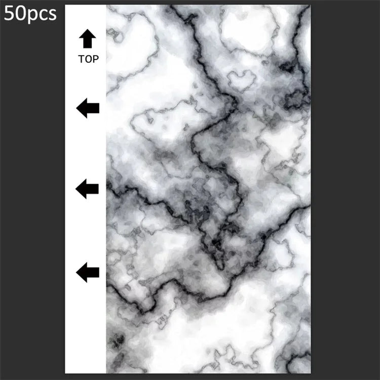 50Pcs / Pack Marble Grain Series Color Back Film for Cutting Machine 18x10.5cm PVC Rear Sticker Sheets