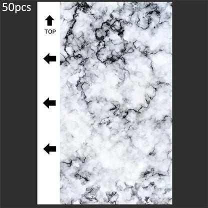 50Pcs / Pack Marble Grain Series Color Back Film for Cutting Machine 18x10.5cm PVC Rear Sticker Sheets